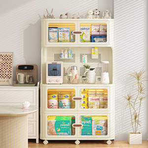 喂养台收纳柜婴儿婴儿用品置物架落地多层整理收纳柜儿童家用柜子