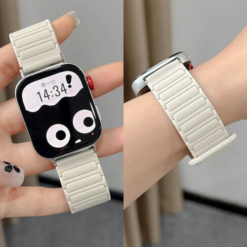 适用华为fit4手表带新款fit4pro硅胶磁吸watchfit3手腕带创意腕表fit3智能女生运动手环手表链配件高级感秋冬