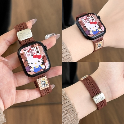适用苹果手表iwatch表带针织尼龙