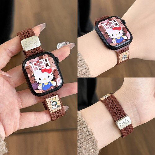 适用苹果手表iwatch表带针织尼龙