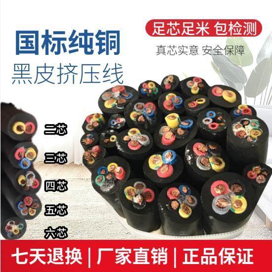 国标rvv2芯电线1.5/4/6/10/16平方户外防水耐磨3心护套线电缆线