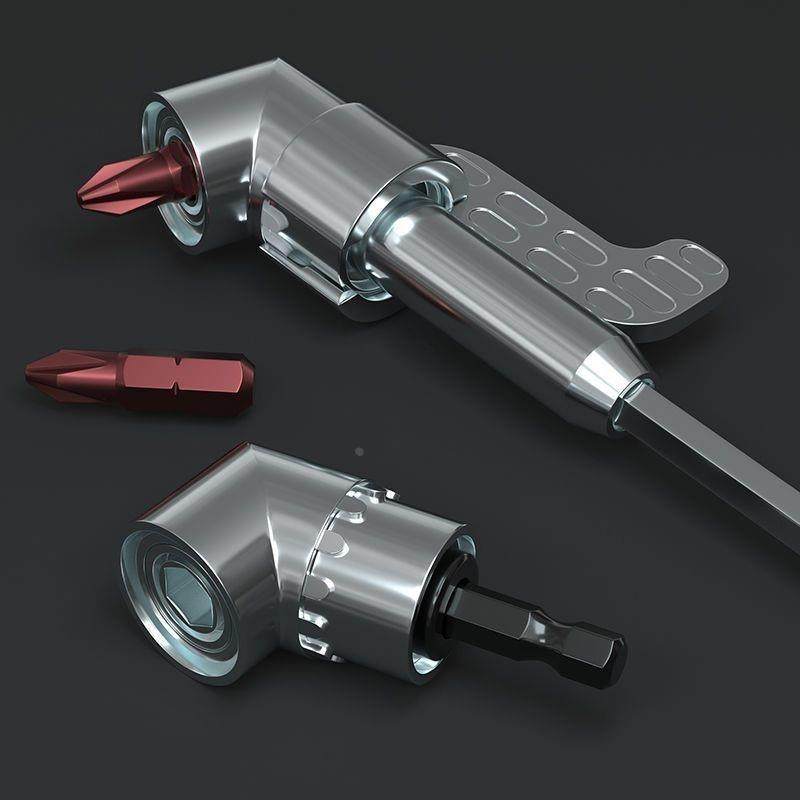 批头拐角器105度死角螺丝批头加长链接杆万向螺丝刀转角器转弯