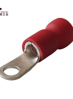 鸣固易进线冷压端子圆形预绝缘端头带护套环形二次接线鼻子RVE5.5