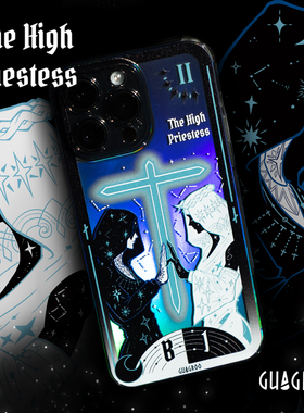 Guagroo Priestess原创手机壳小众神秘iphone14苹果ins13ProMax适用浮雕高级12设计暗黑