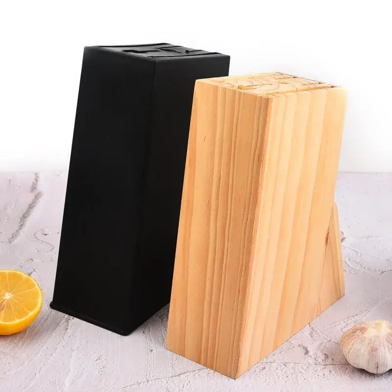 厨房多插口刀架原木刀座家居用品