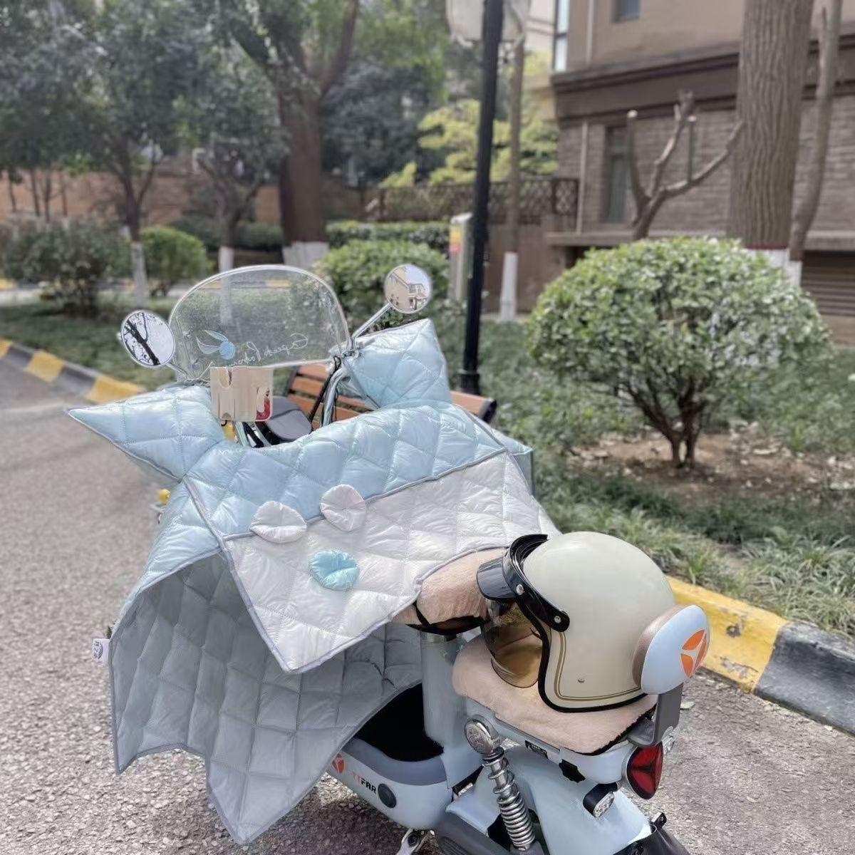 电动车挡风被春夏防晒薄款拼接色