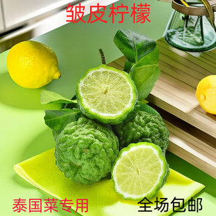 新鲜粗皮柠檬 丑果柠檬 皱皮柠檬 毛里橙泰国菜 马蜂橙3个
