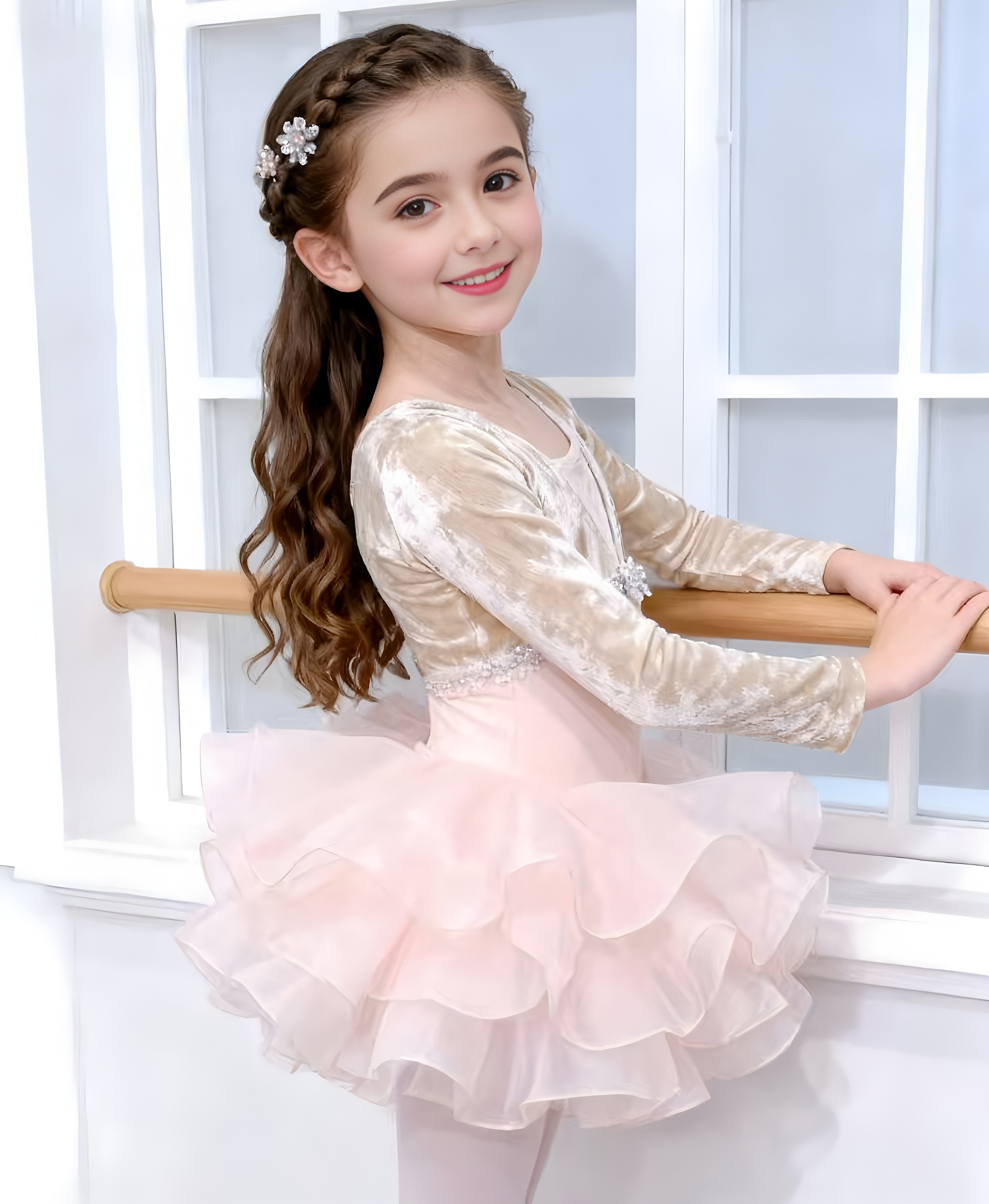 冬季新款儿童舞蹈服丝绒长袖女童舞蹈服芭蕾舞中国舞表演服演出服