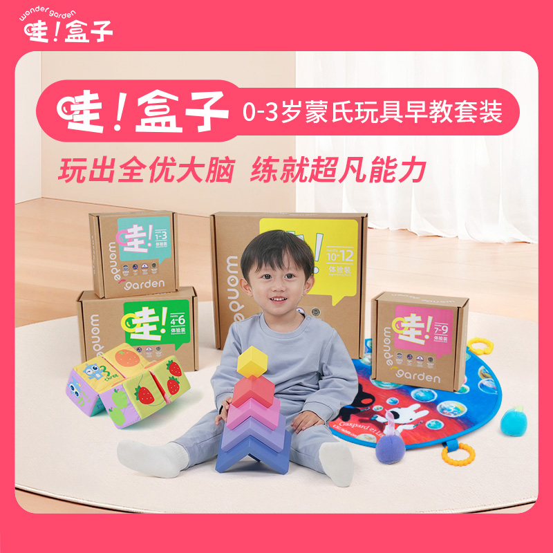 Wonder Garden哇盒子1-24月龄婴幼儿蒙氏早教积木玩具体验盒套装