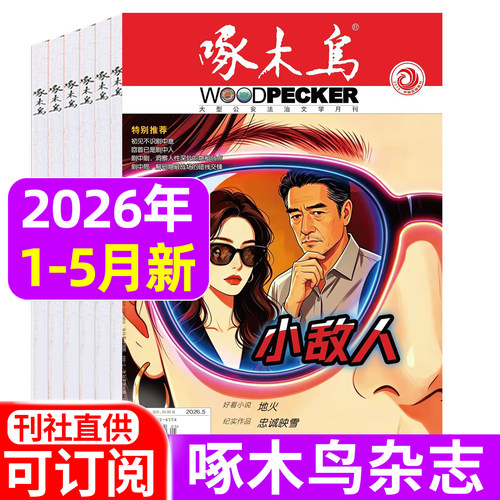 啄木鸟杂志2026年1/2/3/4/5月/2025年1-12月/全年半年订阅 邮发代号2-869法治文学月刊 破案悬疑侦探推理纪实文学2024年过刊