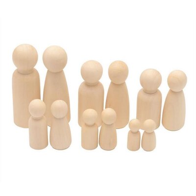 Non-Toxic Odorless Wooden Peg Dolls Girl Boy For Room Decor