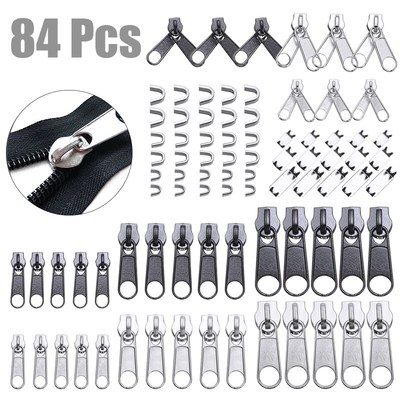 84pcs/Set Zipper Replacement Head Zipper Repair Kit Univers