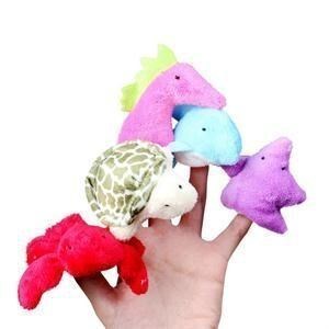 Delicate 10Pcs Sea Animal Finger Puppets Cloth Doll Baby Edu