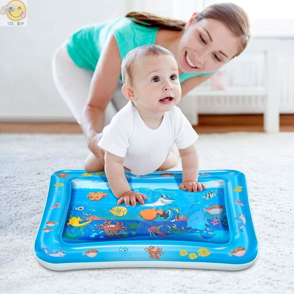 Baby prone on mat mat cool summer cold inflatable water