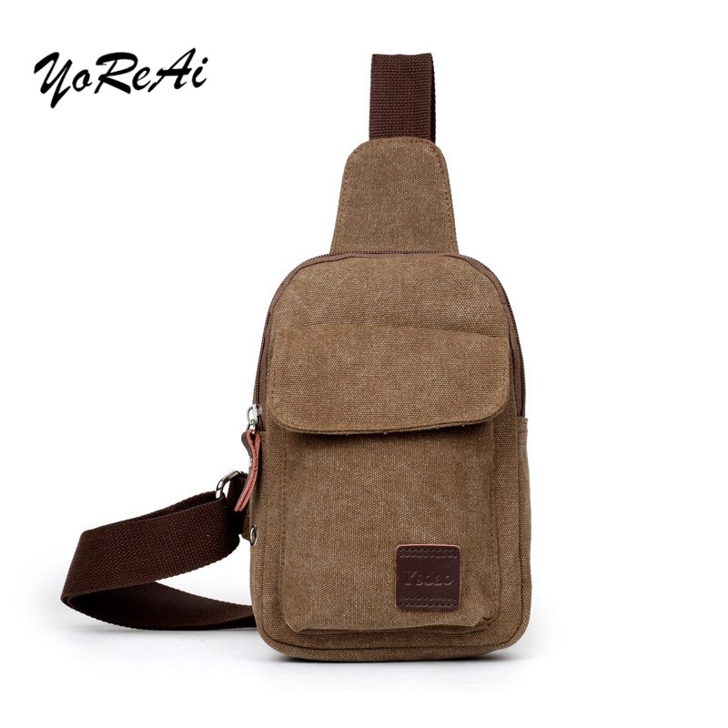 Men Casual Canvas Usb Charging Chest Bag Casual Messenger S