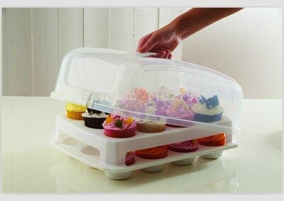 Cupcake Carrier - 2 Layer Cake Courier Caddy Pastry Treats P
