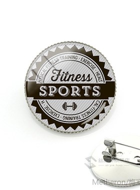 TAFREE Body Builders Art  Pattern Brooch Rhodium Plated Pin