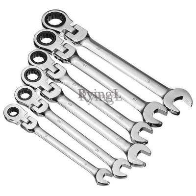 6pcs CRV Steel 72 Teeth Ratchet Wrench Set Dual Use Spanners