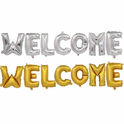 7pcs/set 16inch Welcome Letters Foil Balloons Birthday Weddi