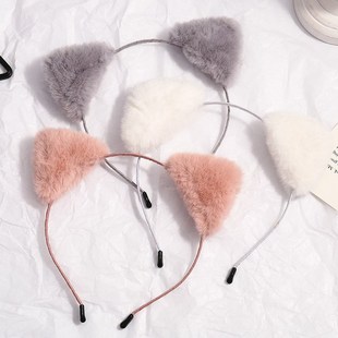 SwEEt Cat EarS HEad BandS FaSHion Hair BEzEl BallS PluSH Hai
