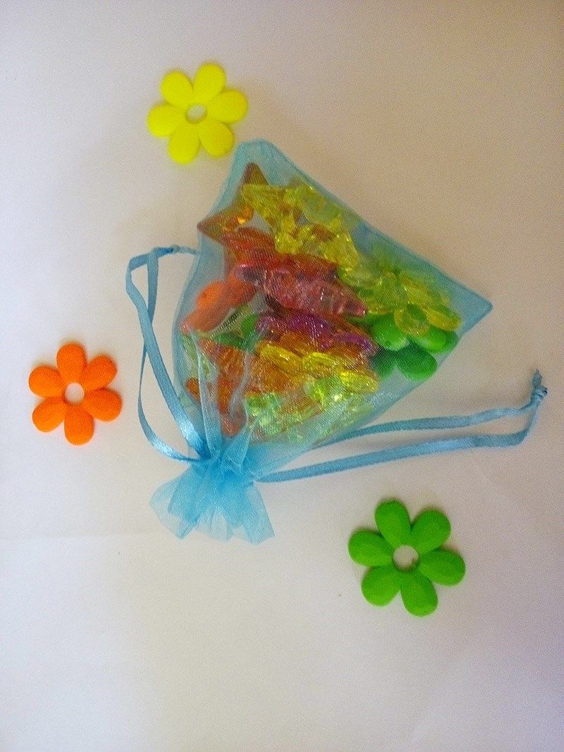 30*40cm 30pcs Organza Bag Lake Blue Drawstring bag jewelry p