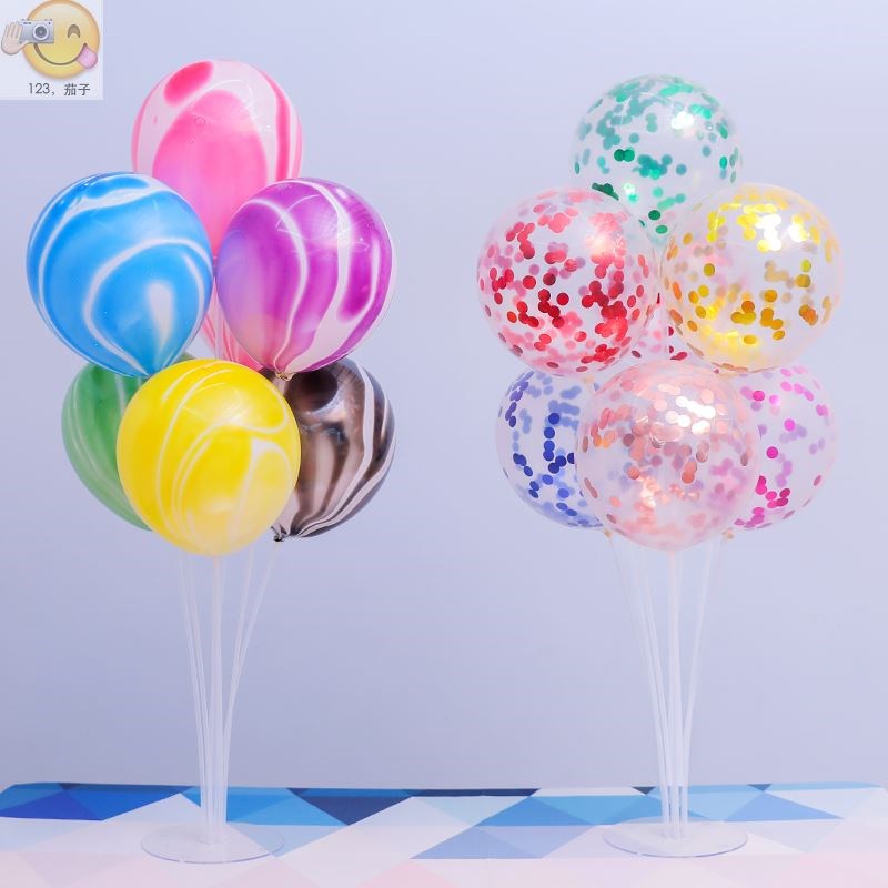 1Set 7 Tubes Balloon Stand Balloon Holder Column Confetti B