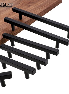 RUNBAZEF Cabinet Pulls Black Modern Square T Bar Diamter  K