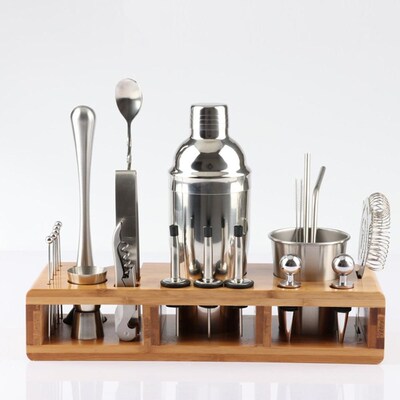 23pcs Stainless Steel Cocktail Shaker Set Barware Kit with S