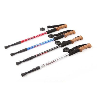 Adjustable Telescopic Aluminum Alloy Hiking Walking Stick Tr