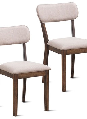 High Quality Oak Set of 2 Armless Fabric pholstered Dining S