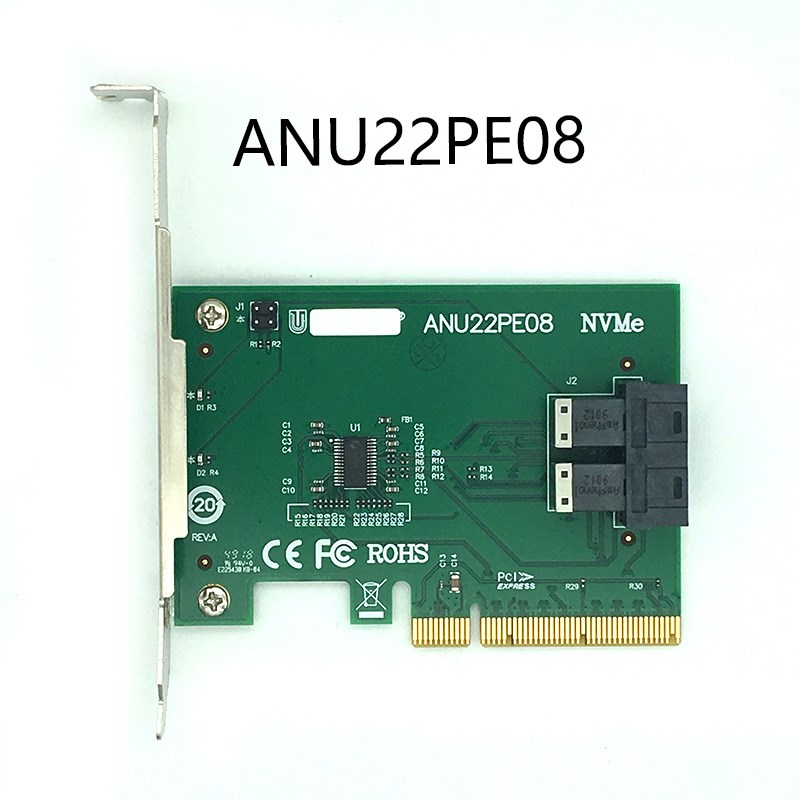 AN22PE08 PCIe X8 .2(SFF8639) Internal 8643*2,Support NVMe De