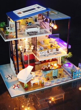 DIY Model Doll House Casa Miniature Dollhouse with Furniture