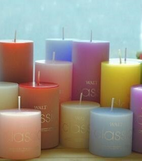 12pcs lavender Scented Pillar Candle Wax Candles 510CM