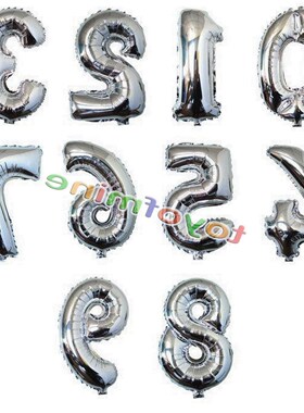 1640silver number balloon aluminum foil helium balloons b