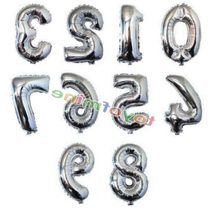 1640silver number balloon aluminum foil helium balloons b