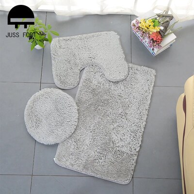 3Pcs set Bathroom Mat Set Toilet Rug Contour Mat Toilet Cov