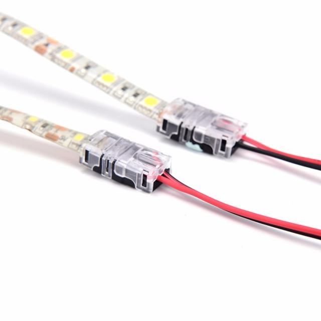 1pcs 2pin LED Strip to Wire Connector适用于 8/10mm Single C