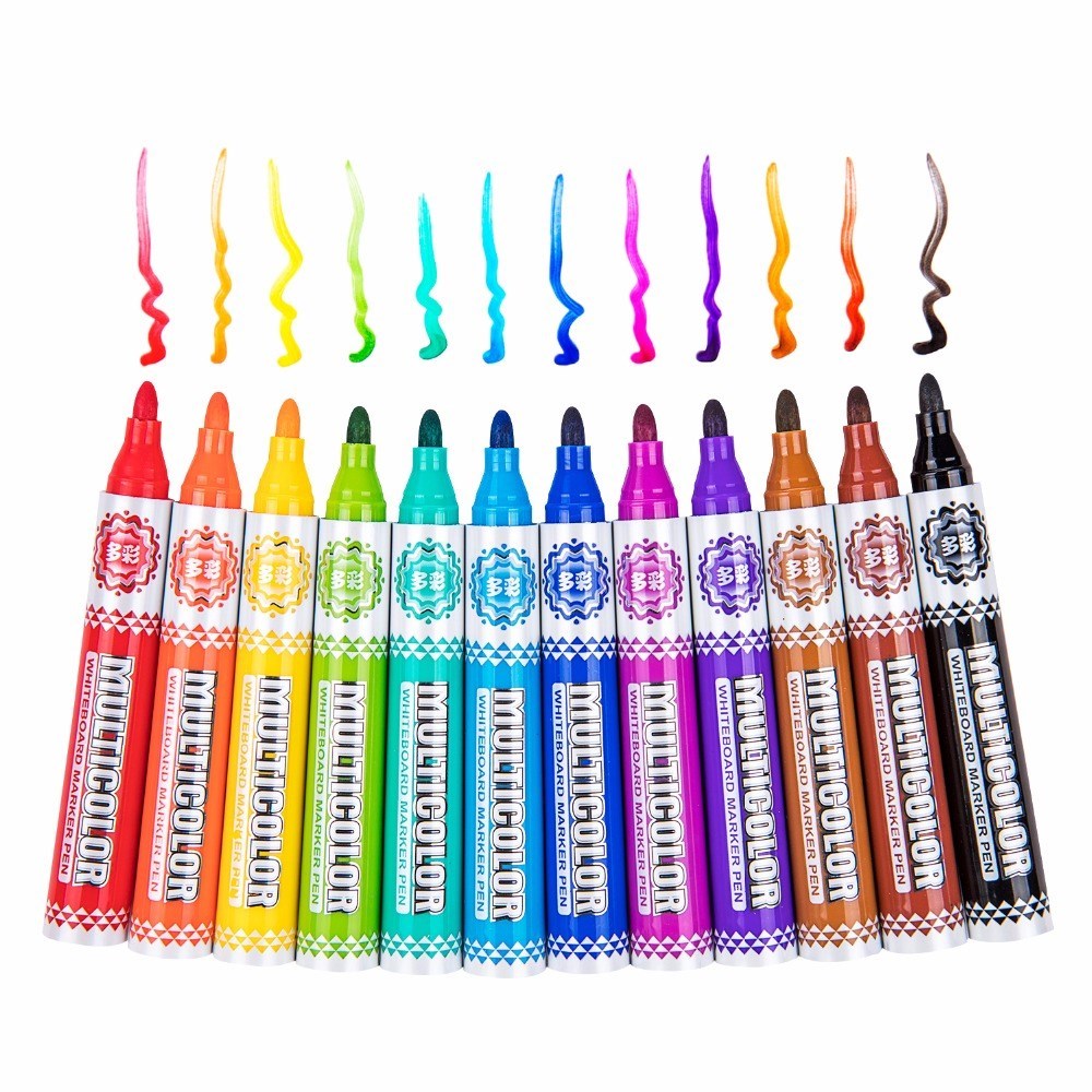 BAOKE 12Color White Board Markers for Office Alcohol Based W