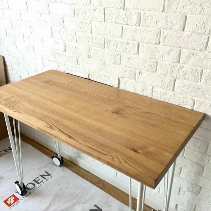 solid wood plank table log ash office plywood table