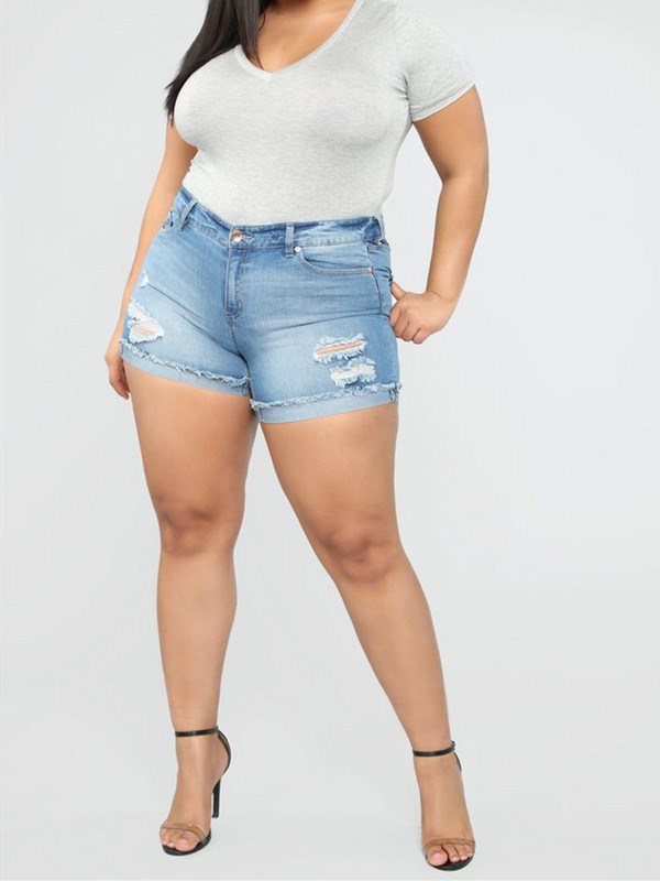 women short jeans big size L-5XL ladies denim pants trousers