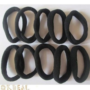 Hot BLACK 10pcs Girls elastic hair ties bands rope ponytail