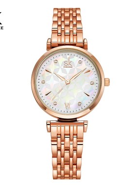 Shengke Brand Luxury Bracelet Women Watch Rosegold Wristwat
