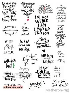 2 PCS Black Greeting Words Letter DIY ncut Decoration Scrapb