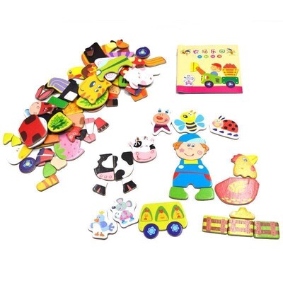 Farm Animals Magnetic Puzzle Toys for Children Fridge M
