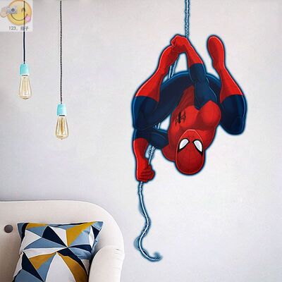 3d effect hero spiderman wall stickers for kids rooms nurse