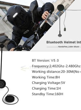 Motorcycle Helmet Headset Bluetooth 5.0 Handsfree Earphone A