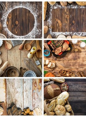 Wood Backdrop Kitchen Tools Christmas Planks Board Food Cake