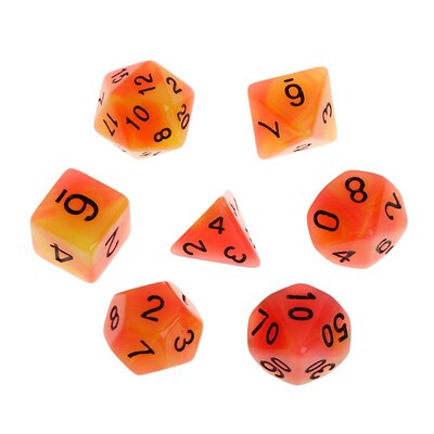 7pcs/set Luminous Polyhedral Sided Dice D4 D6 D8 D10 D12 D20