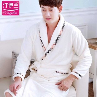 Couples gown bathrobe pajamas for men and women long sleeve