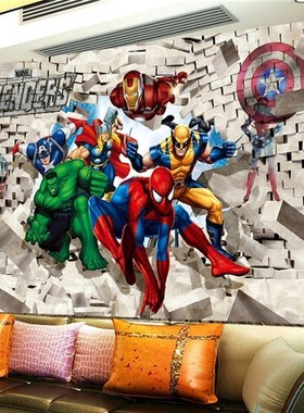 Custom Photo Wall Paper Avenger nion Hulk Spiderman 3D Stere